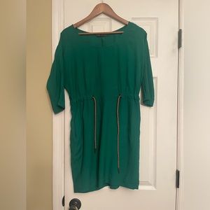 New Zara basic green boho bohemian dress small Anthropologie $89.00
